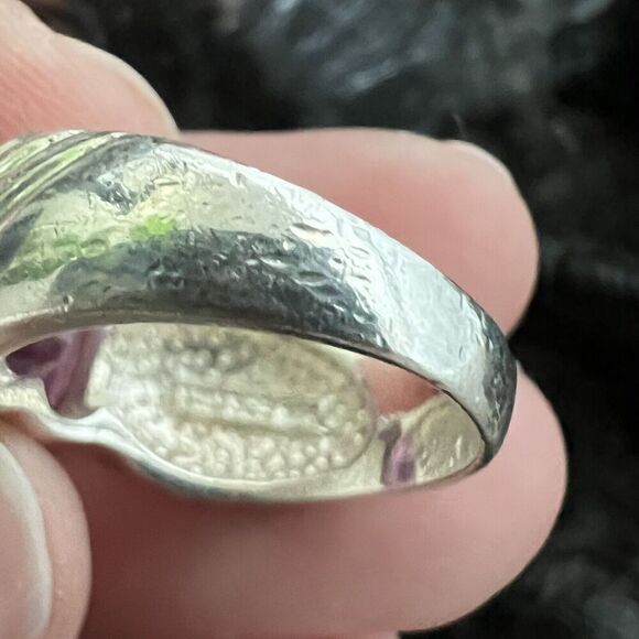 Vintage Clyde Duneier 1.87 ct Oval Amethyst Ring Size 6.5 CID 14K 925 - Picture 11 of 15